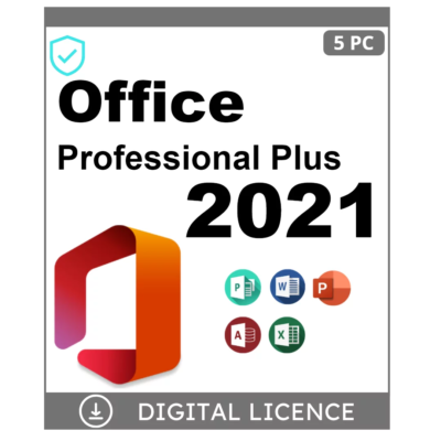 Microsoft Office 2021 Professional Plus voor 5 PC's - Windows - Levenslange licentie