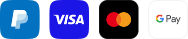 PayPal, Visa, Mastercard, Google Pay