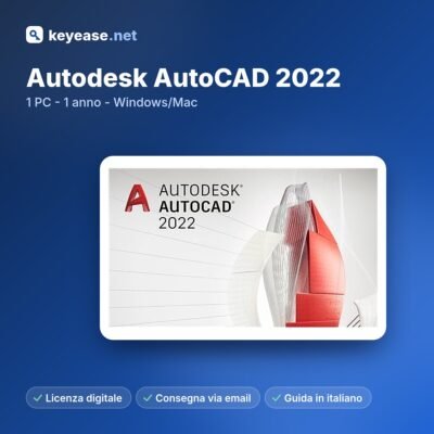 Autodesk AutoCAD 2022 – 1 PC – 1 an – Windows/Mac
