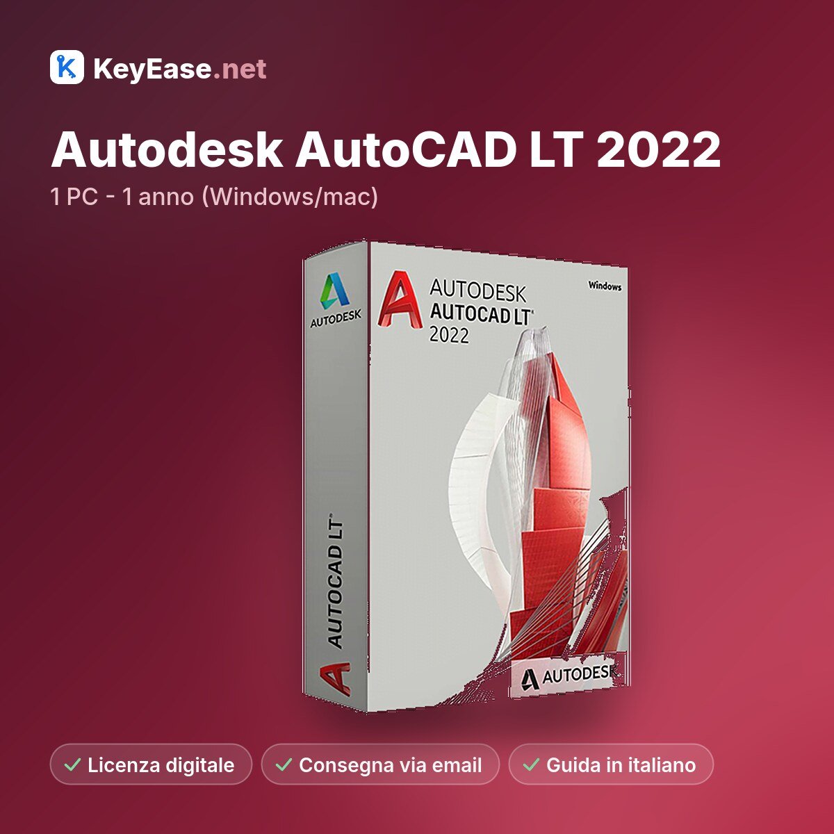Autodesk AutoCAD LT 2022 - 1 PC - 1 anno (Windows/mac) – KeyEase Autodesk AutoCAD LT 2022 - 1 PC - 1 anno (Windows/mac) – KeyEase