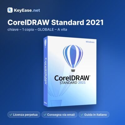 CorelDRAW Standard 2021 – clé – 1 exemplaire – MONDE ENTIER – À vie – KeyEase