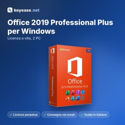 Microsoft Office 2019 Professional Plus for Windows – Lifetime License, 2 PCs – KeyEase