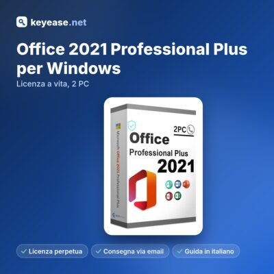 Microsoft Office 2021 Professional Plus for Windows – Lifetime License, 2 PCs – KeyEase