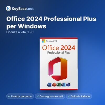 Microsoft Office 2024 Professional Plus pour Windows – Licence à vie, 1 PC – KeyEase