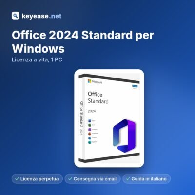 Microsoft Office 2024 Standard per Windows – Licenza a vita, 1 PC – KeyEase