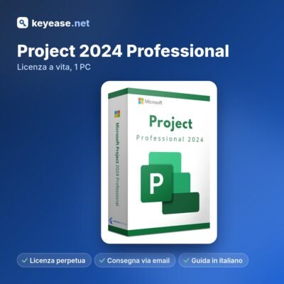 Microsoft Project 2024 Professional – Licenza a vita, 1 PC – KeyEase