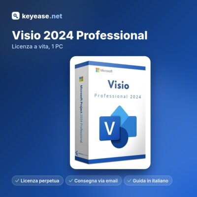 Microsoft Visio 2024 Professional – Licenza a vita, 1 PC – KeyEase