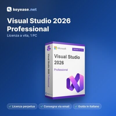 Microsoft Visual Studio 2026 Professional – Licenza a vita, 1 PC – KeyEase