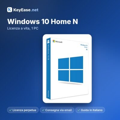 Microsoft Windows 10 Home N – Licence à vie, 1 PC