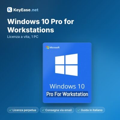 Microsoft Windows 10 Pro for Workstations – Licença vitalícia, 1 PC