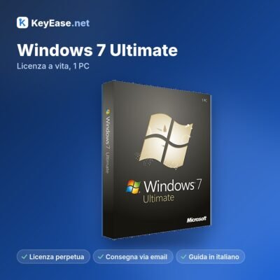 Microsoft Windows 7 Ultimate – Licencia de por vida, 1 PC