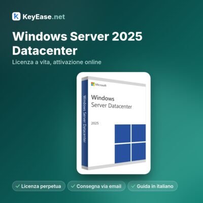 Microsoft Windows Server 2025 Datacenter – Licença vitalícia, ativação online
