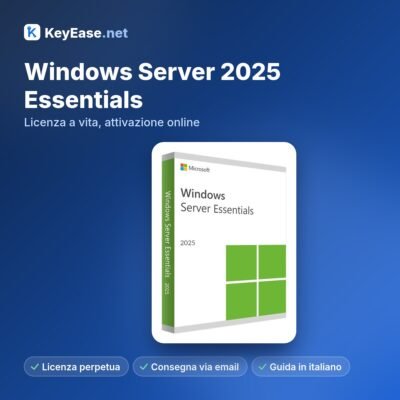 Microsoft Windows Server 2025 Essentials – Lifetime license, online activation