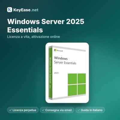 Microsoft Windows Server 2025 Essentials – Licença vitalícia, ativação online
