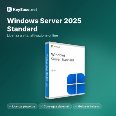 Microsoft Windows Server 2025 Standard – Licença vitalícia, ativação online