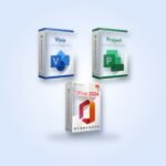 Pacote Microsoft Office 2024 Pro Plus + Visio 2024 Pro + Project 2024 Pro – Licenças vitalícias, 1 PC