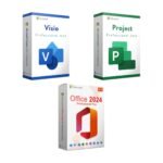 Pacote Microsoft Office 2024 Pro Plus + Visio 2024 Pro + Project 2024 Pro – Licenças vitalícias, 1 PC