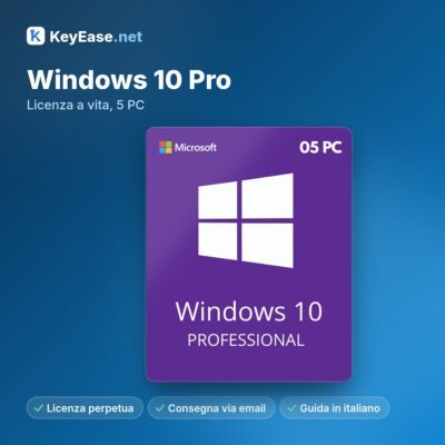Microsoft Windows 10 Pro – Lifetime License, 5 PCs