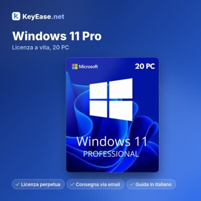 Microsoft Windows 11 Pro – Lebenslange Lizenz, 20 PCs